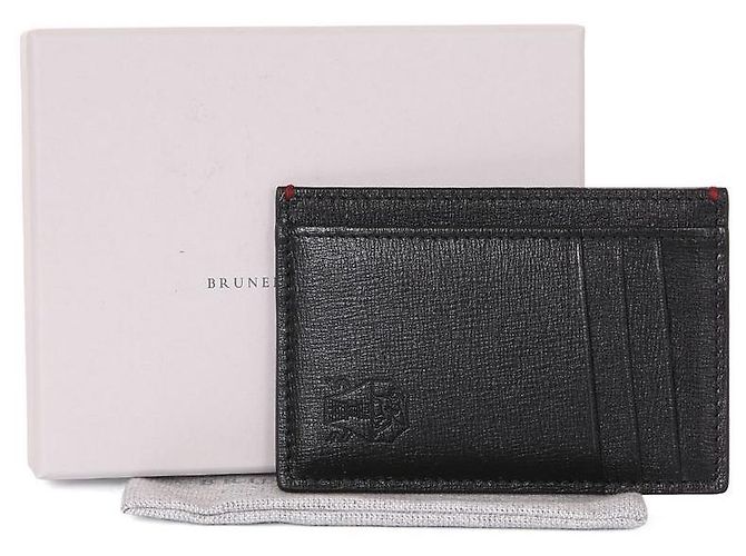 Brunello Cucinelli Grained Leather Card Holder Black - view 8