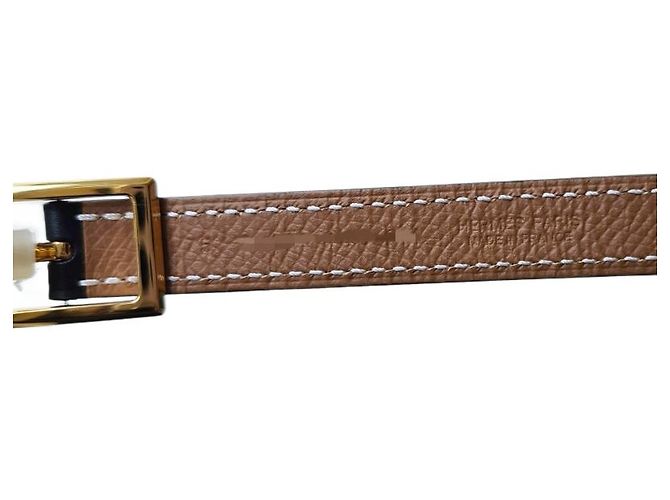 Hermès Cinturón Lucky Reversible de Cuero para Mujer Noir Gold Dorado - vista 11