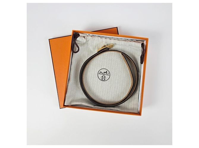 Hermès Cinturón Lucky Reversible de Cuero para Mujer Noir Gold Dorado - vista 12