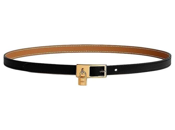 Hermès Cinturón Lucky Reversible de Cuero para Mujer Noir Gold Dorado - vista 2