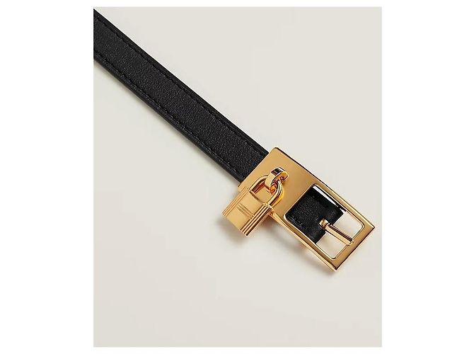 Hermès Cinturón Lucky Reversible de Cuero para Mujer Noir Gold Dorado - vista 9