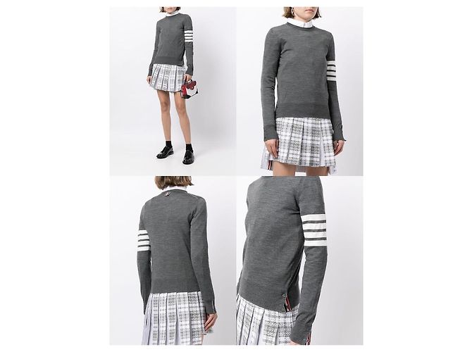 Thom Browne Diagonale Strick aus Merinowolle Blau - Ansicht 10