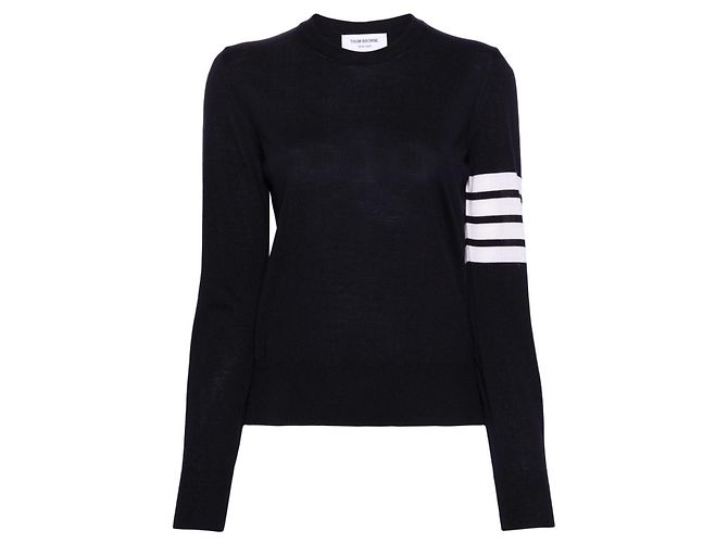 Thom Browne Diagonale Strick aus Merinowolle Blau - Ansicht 11
