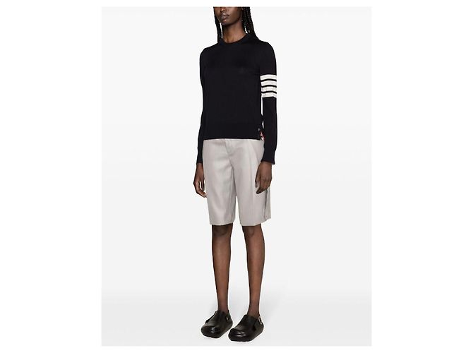 Thom Browne Diagonale Strick aus Merinowolle Blau - Ansicht 13