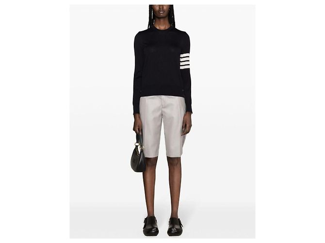 Thom Browne Diagonale Strick aus Merinowolle Blau - Ansicht 5