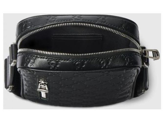Gucci Piccola borsa a tracolla GG Emblem Nero - vista 8