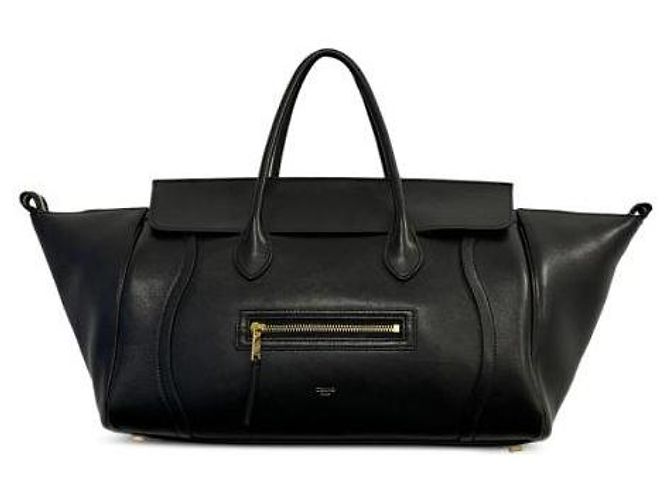 Luggage Céline Bagaglio Medium in agnello morbido e lucido Nero - vista 4