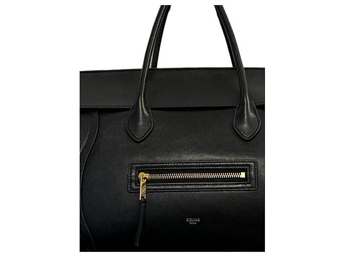 Luggage Céline Bagaglio Medium in agnello morbido e lucido Nero - vista 5