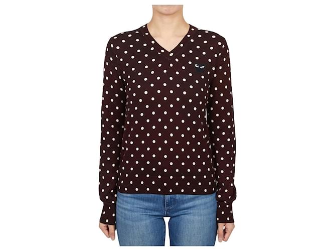 Comme Des Garcons Strickware für Damen mit schwarzem Punkt-Patch - Ansicht 2