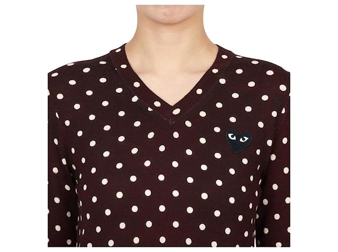 Comme Des Garcons Strickware für Damen mit schwarzem Punkt-Patch - Ansicht 5
