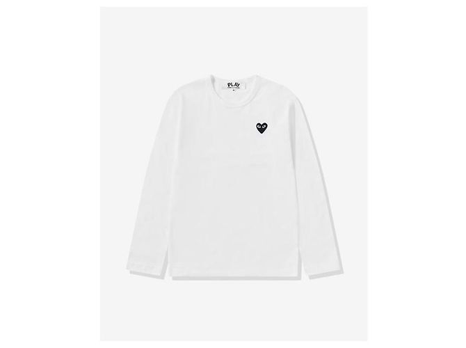 Comme Des Garcons Maglietta a maniche lunghe con patch a cuore nero - vista 4