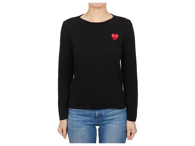 Comme Des Garcons Red Emblem Strick AZ für Damen Blau - Ansicht 2