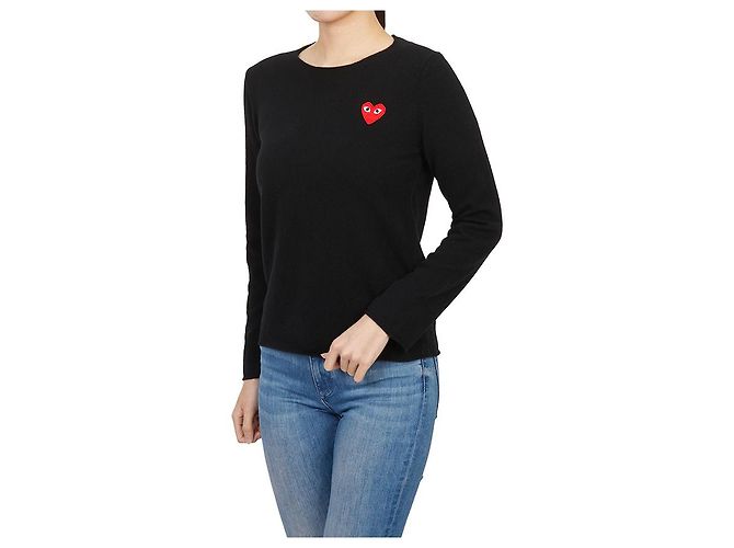 Comme Des Garcons Red Emblem Strick AZ für Damen Blau - Ansicht 4