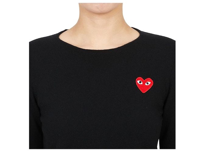 Comme Des Garcons Red Emblem Strick AZ für Damen Blau - Ansicht 5