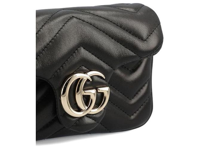 Gucci Mini borsa a tracolla GG Marmont Nero - vista 5