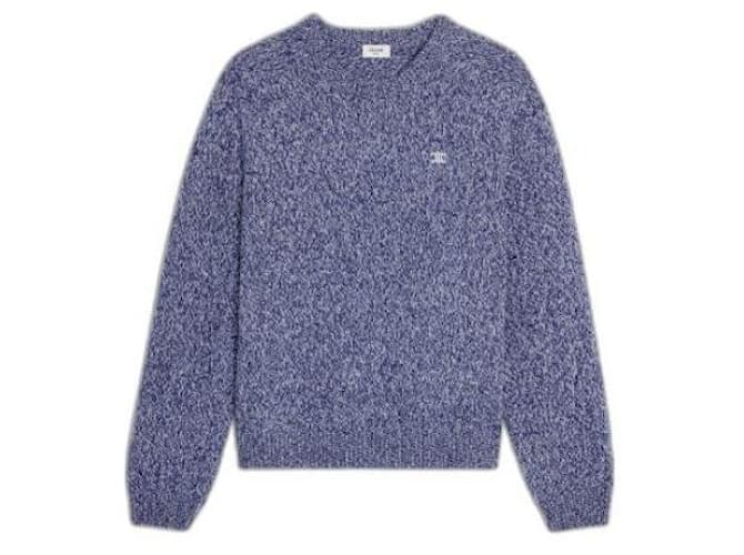 Céline Crewneck-Pullover aus Wolle und Kaschmir Blau - Ansicht 4