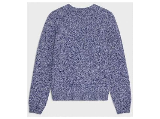 Céline Crewneck-Pullover aus Wolle und Kaschmir Blau - Ansicht 5