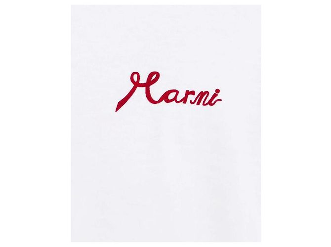 Marni Baumwoll-T-Shirt mit Logo-Detail Weiß - Ansicht 6
