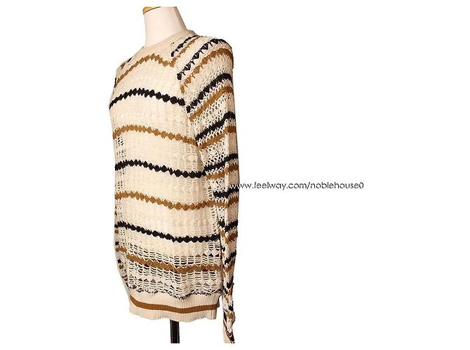 Isabel Marant Étoile Strick mit Elfenbeinstreifen Weiß - Ansicht 2