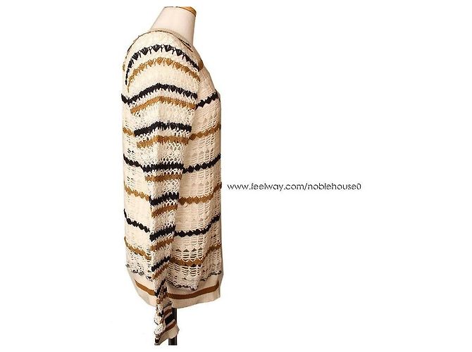 Isabel Marant Étoile Strick mit Elfenbeinstreifen Weiß - Ansicht 3