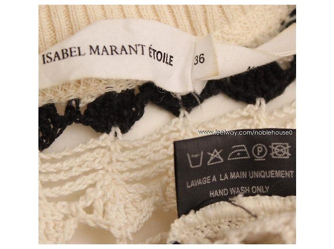 Isabel Marant Étoile Strick mit Elfenbeinstreifen Weiß - Ansicht 5