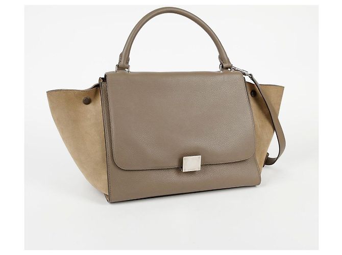 Céline Bolsa Tote e Bolsa de Ombro Trapézio em Couro de Dois Tons Multicor - vista 4