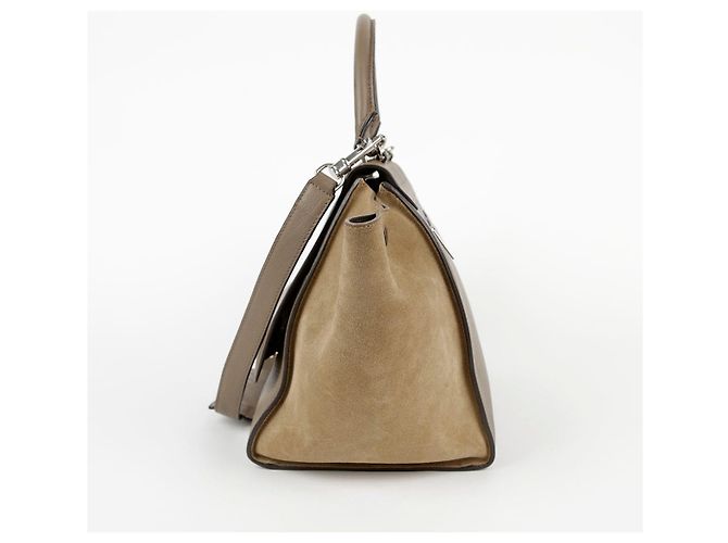Céline Bolsa Tote e Bolsa de Ombro Trapézio em Couro de Dois Tons Multicor - vista 6