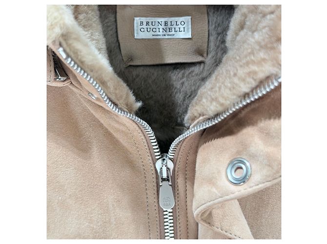 Brunello Cucinelli Brauner Shearling-Mantel aus Lammfell - Ansicht 4