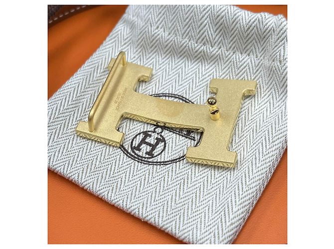 Market Hermès Cintura reversibile Nero/Finitura Oro opaco - vista 4
