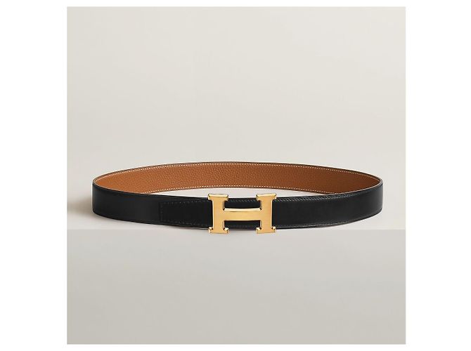 Market Hermès Cintura reversibile Nero/Finitura Oro opaco - vista 9