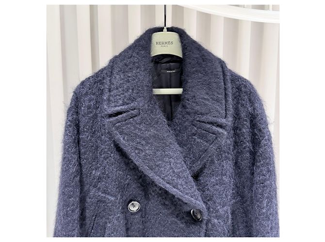 Hermès High-End Mohair Coat Runway Black - view 4