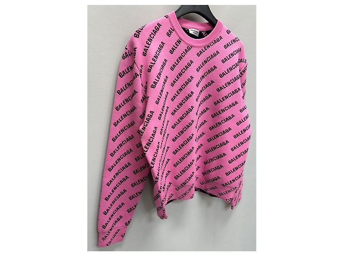Balenciaga Suéter de lã oversized com logo Mini (Oversized) Rosa - vista 2