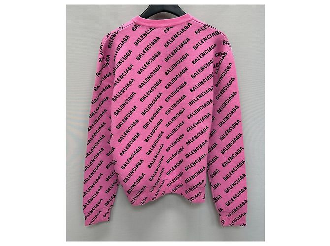 Balenciaga Suéter de lã oversized com logo Mini (Oversized) Rosa - vista 4