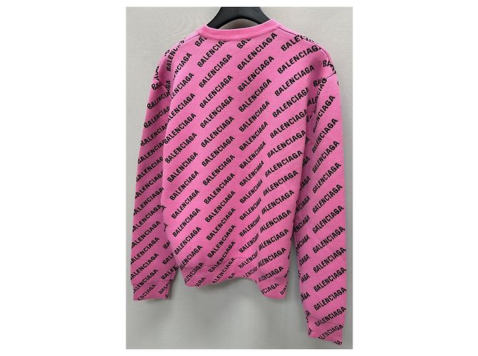 Balenciaga Suéter de lã oversized com logo Mini (Oversized) Rosa - vista 5