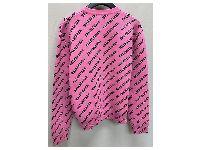 Balenciaga Suéter de lã oversized com logo Mini (Oversized) Rosa - vista 6