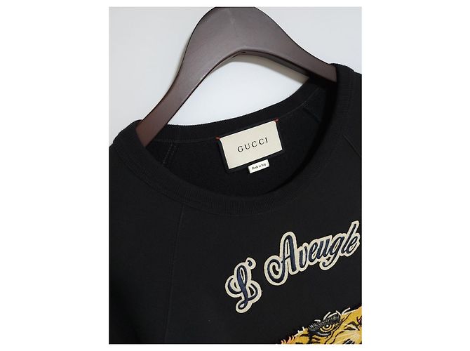 Gucci Tiger Embroidered Sweatshirt Silvery - view 2