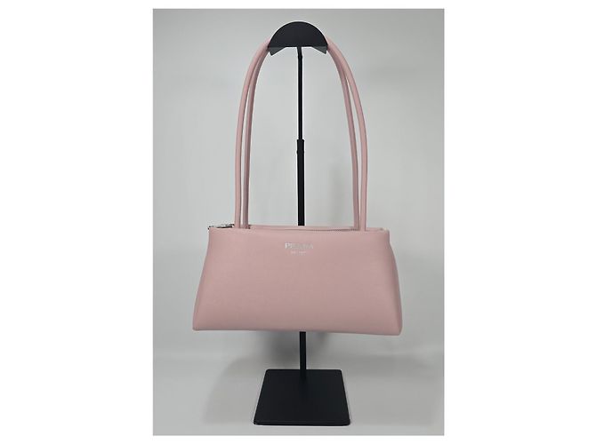Prada Mini borsa tote in pelle Argento - vista 2