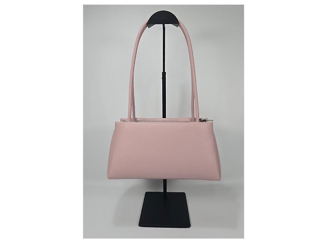 Prada Mini borsa tote in pelle Argento - vista 3