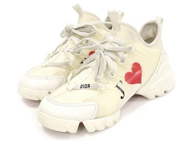 Dior Sneakers D-Connect da donna in pelle bianca e tessuto tecnico Bianco - vista 3