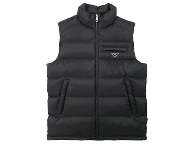 Prada Triangle Logo Nylon Padding Vest Jacket Black - view 2