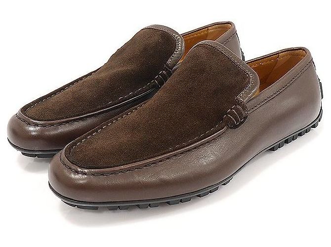 Gucci Mocassini da guida da uomo in pelle scamosciata marrone - vista 3