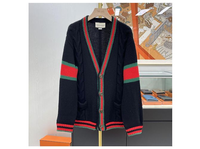 Gucci Cardigan de malha trançada oversized Multicor - vista 2