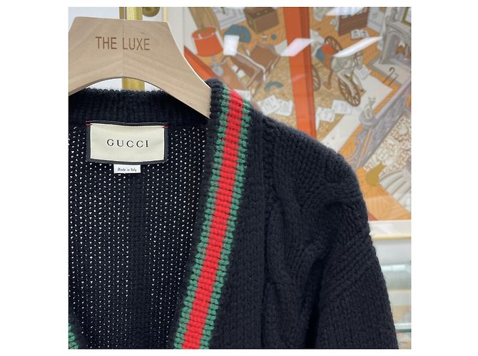 Gucci Cardigan de malha trançada oversized Multicor - vista 3
