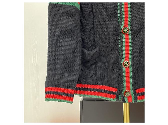 Gucci Cardigan de malha trançada oversized Multicor - vista 4