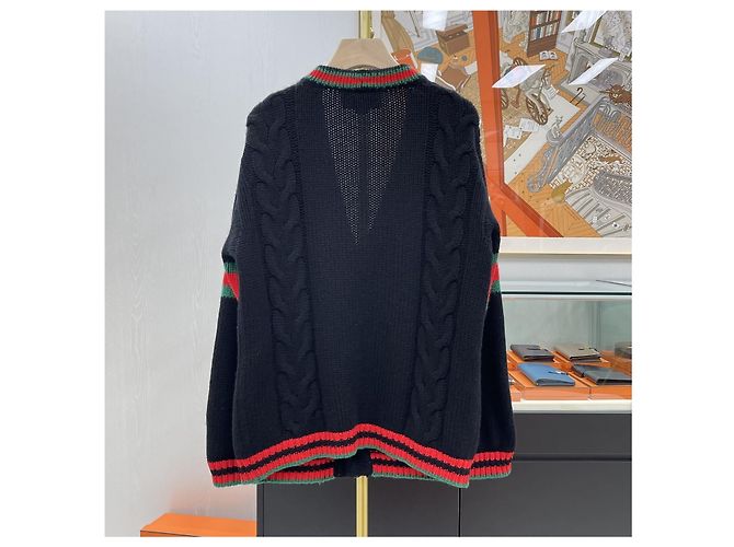 Gucci Cardigan de malha trançada oversized Multicor - vista 5