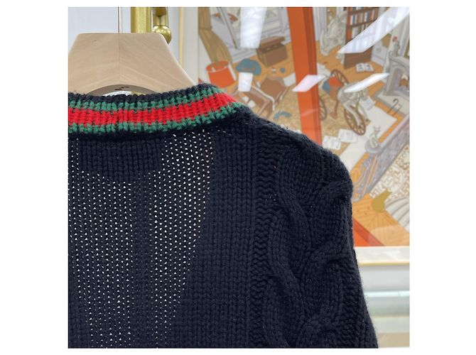 Gucci Cardigan de malha trançada oversized Multicor - vista 6