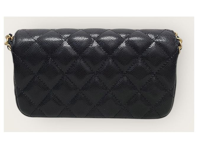 Chanel Borsa a tracolla e crossbody Black Caviar Gold Coin Chain Chip Nero - vista 6