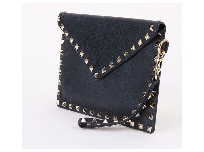 Valentino Clutch a bustina Rockstud nera Nero - vista 2