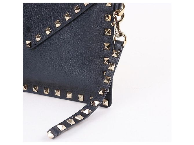 Valentino Clutch a bustina Rockstud nera Nero - vista 3