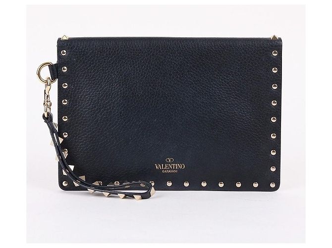 Valentino Clutch a bustina Rockstud nera Nero - vista 8